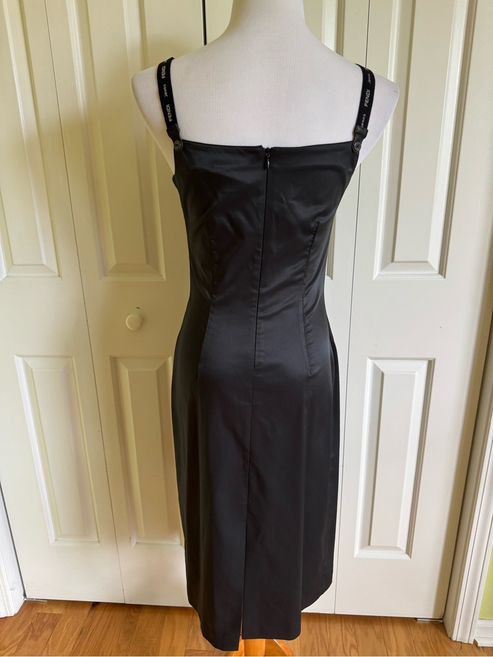 FENDI Jeans Black Bodycon Cocktail Dress 8 EUC - Picture 2 of 7
